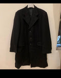 1970s vintage pure wool classic top black over coat 46R 46L XL