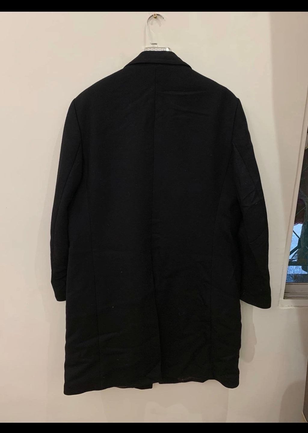 1970s vintage pure wool classic top black over coat 46R 46L XL