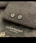 Vintage Yves Saint Laurent wool cashmere blend classic charcoal over coat 42R