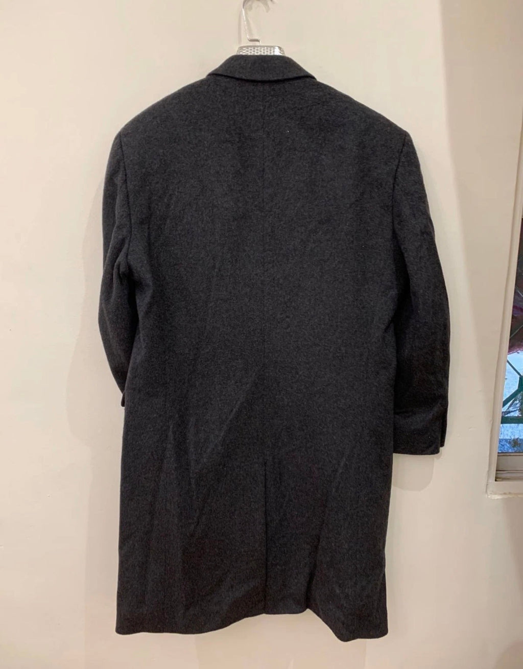 Vintage Yves Saint Laurent wool cashmere blend classic charcoal over coat 42R