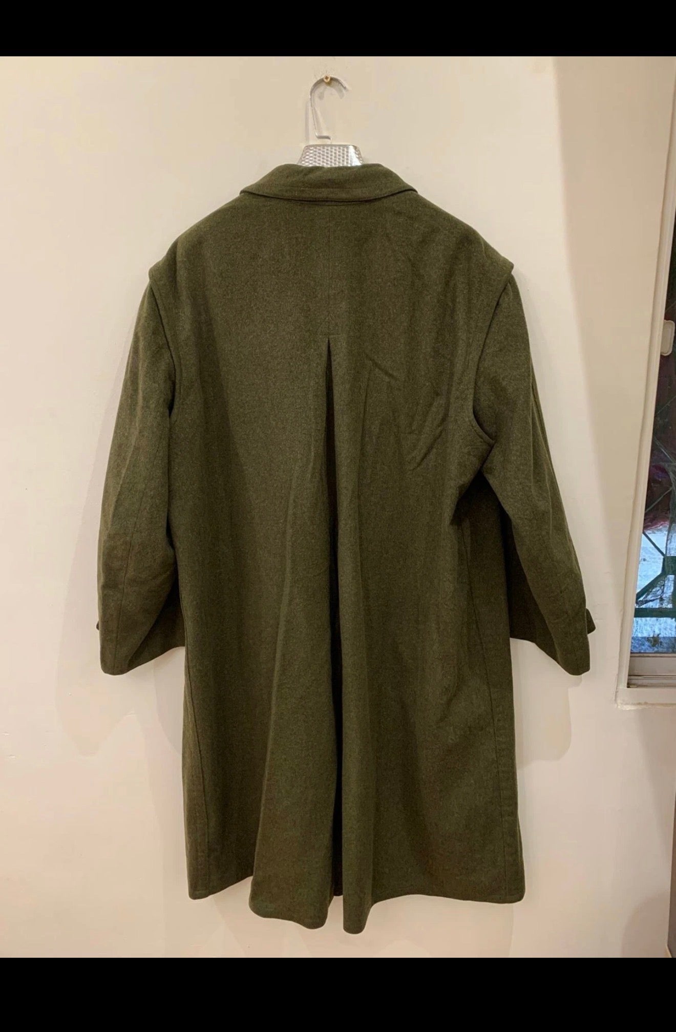 Vintage Weyrer Tiroler Loden pure wool classic olive green over coat 52R 2XL