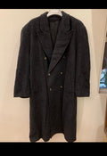 Vintage pure wool double breasted gangster Charcoal over coat 54R 3XL