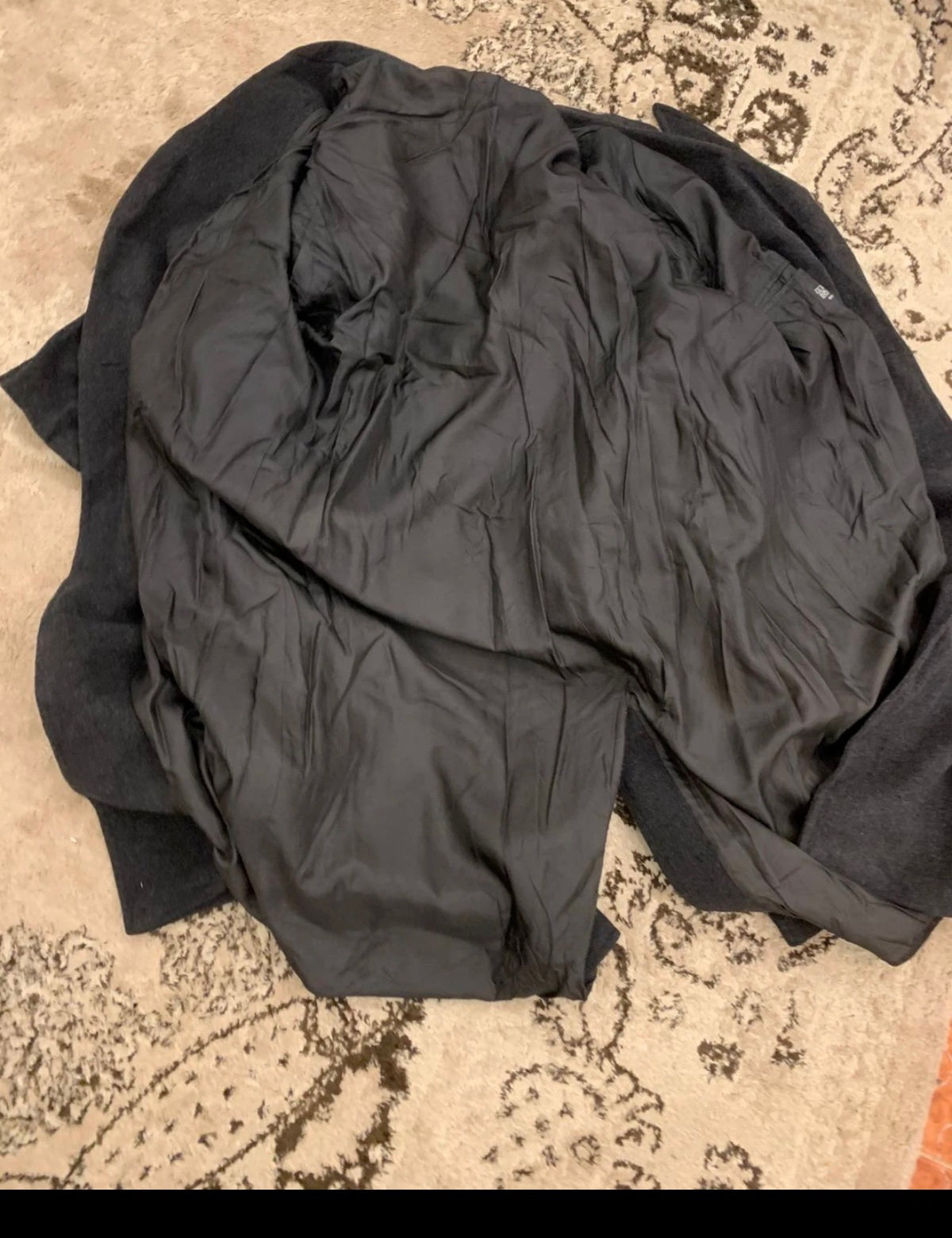 Vintage pure wool double breasted gangster Charcoal over coat 54R 3XL