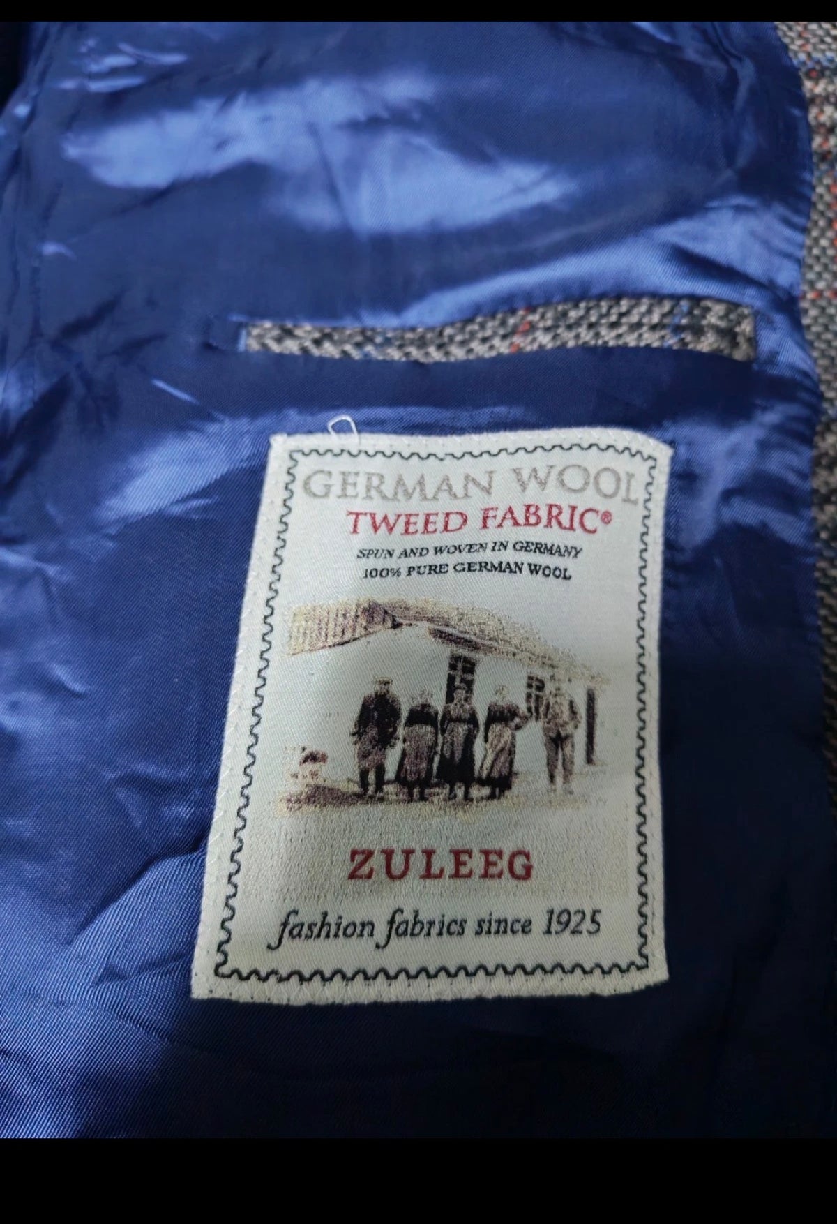 Classic glen check pure wool handwoven German tweed hunting jacket blazer 38R