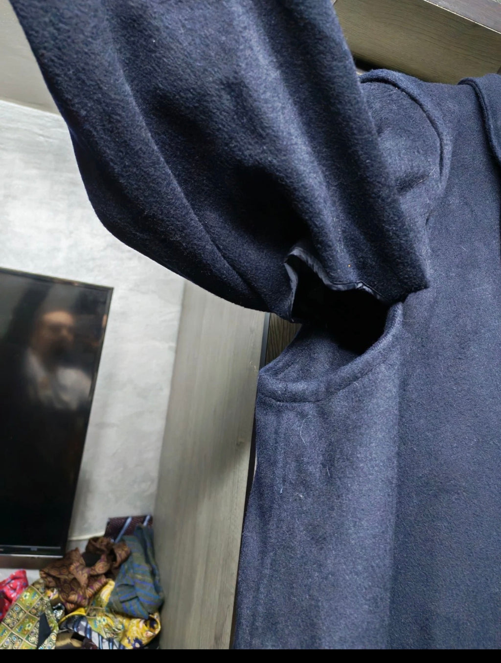 Vintage Tiroler Loden pure wool classic navy over coat 48L 48R XL