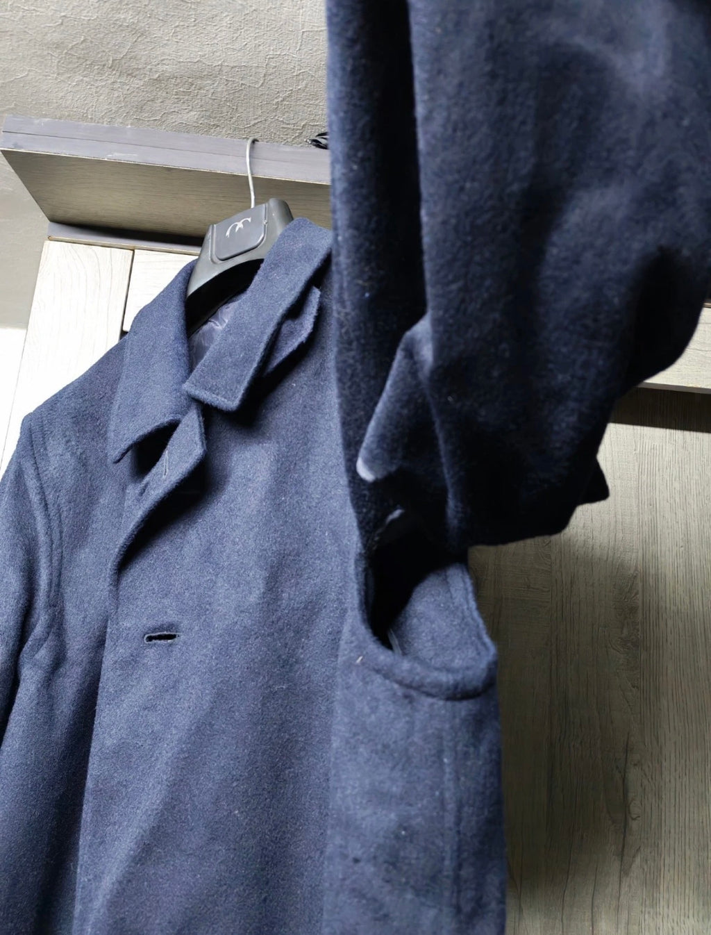 Vintage Tiroler Loden pure wool classic navy over coat 48L 48R XL