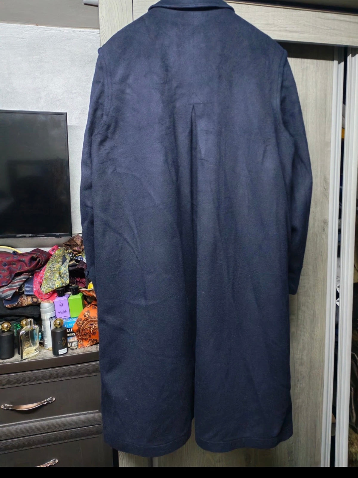 Vintage Tiroler Loden pure wool classic navy over coat 48L 48R XL