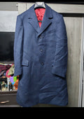 1970s vintage pure wool handwoven tweed classic top blue over coat 40R