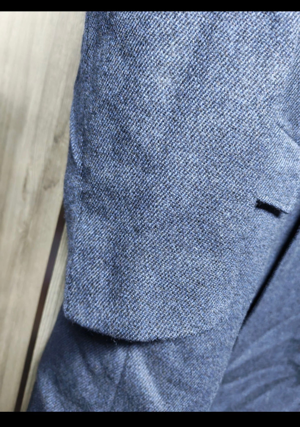 1970s vintage pure wool handwoven tweed classic top blue over coat 40R