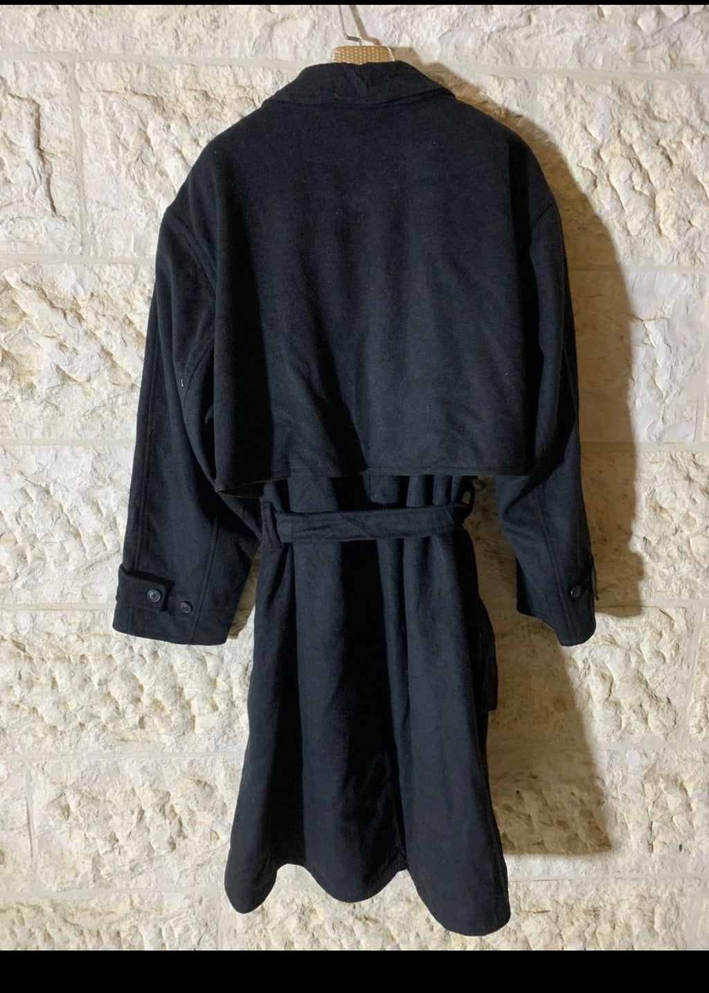 Vintage Rikson pure wool classic charcoal belted over coat 52R 2XL