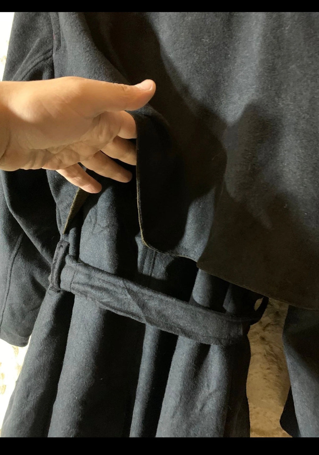 Vintage Rikson pure wool classic charcoal belted over coat 52R 2XL