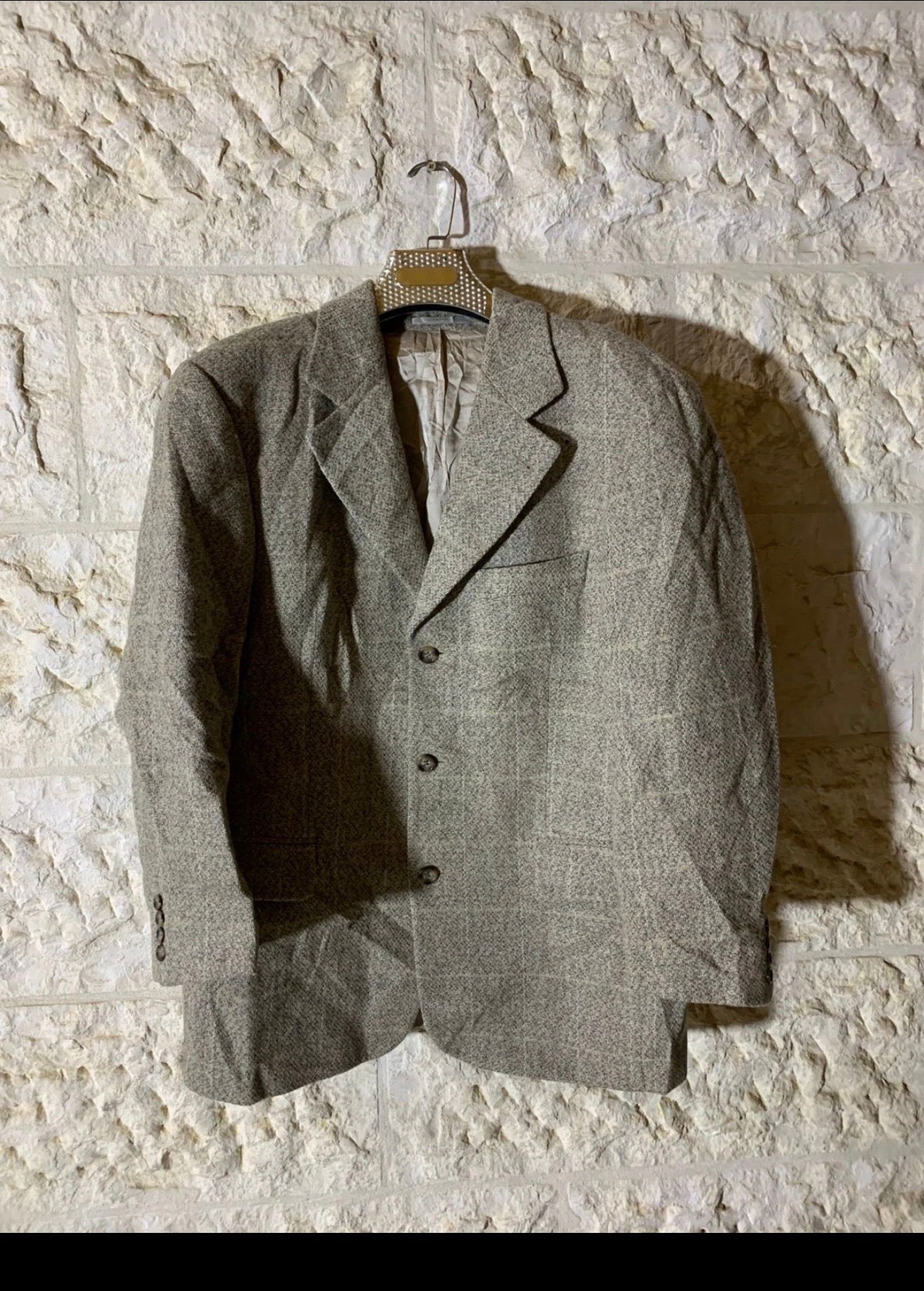 Vintage Hugo Boss pure wool handwoven Tweed classic jacket blazer 42R 42S