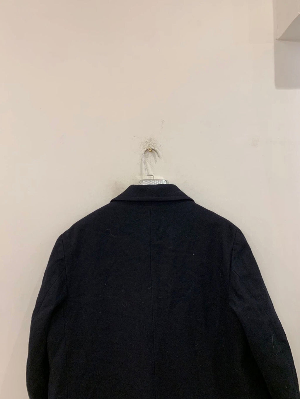 Vintage pure woollen wool classic gold button navy over coat 44R