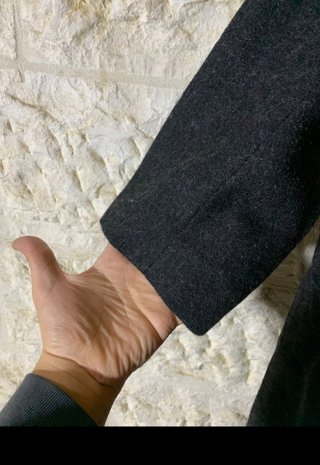 Vintage pure woollen wool classic charcoal Loden over coat 48R 48S XL