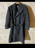 Vintage Botany 500 pure wool belted charcoal double breasted over coat 48R XL