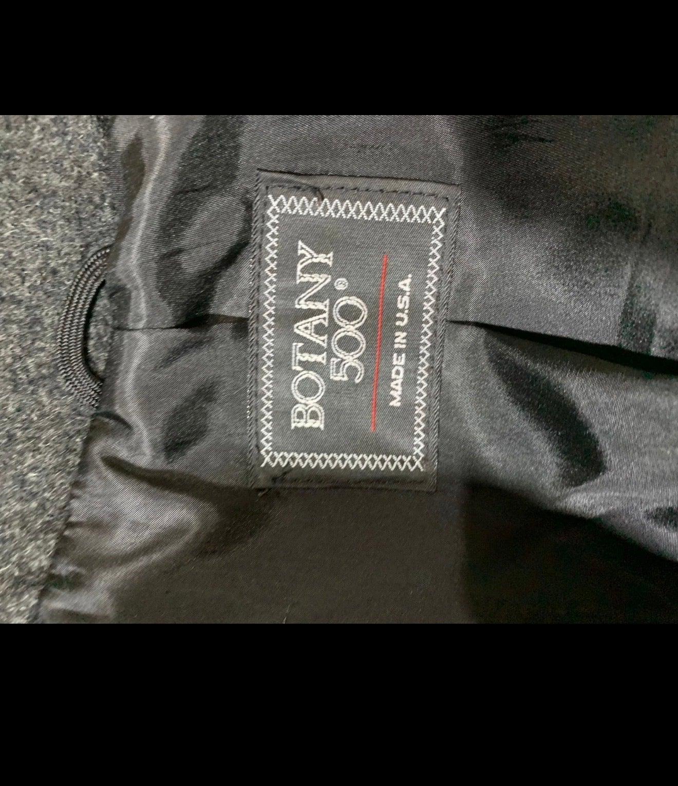Vintage Botany 500 pure wool belted charcoal double breasted over coat 48R XL