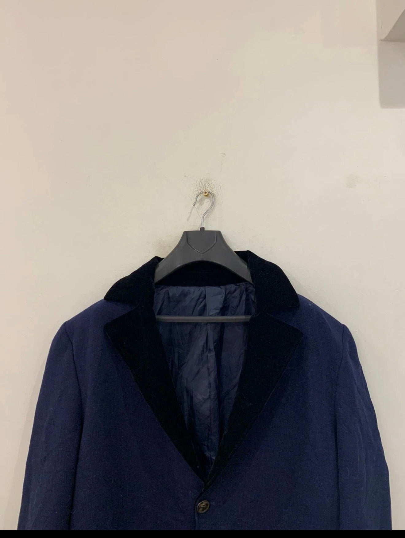 Vintage wool blend classic navy unique over coat 48R 48L XL