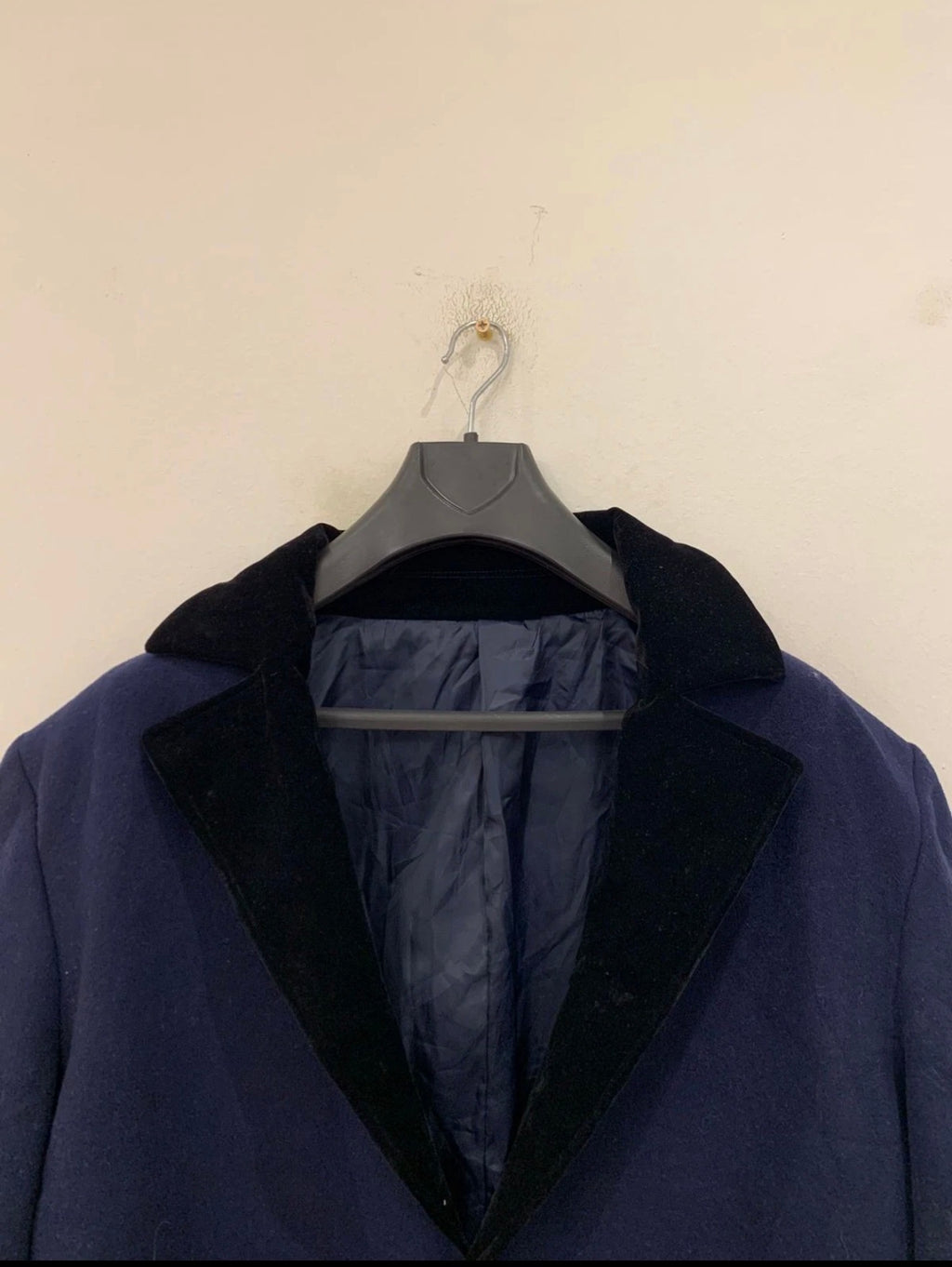 Vintage wool blend classic navy unique over coat 48R 48L XL