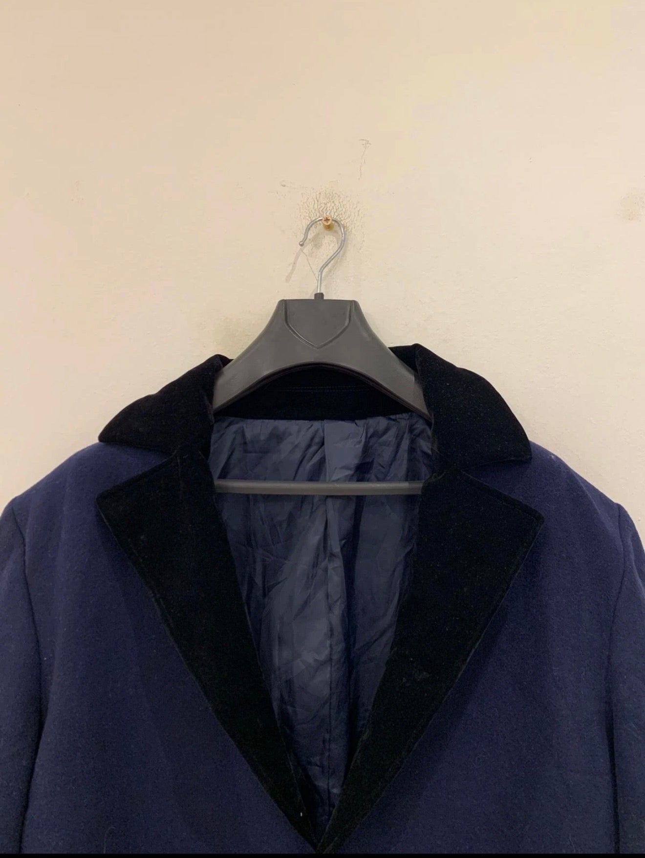 Vintage wool blend classic navy unique over coat 48R 48L XL
