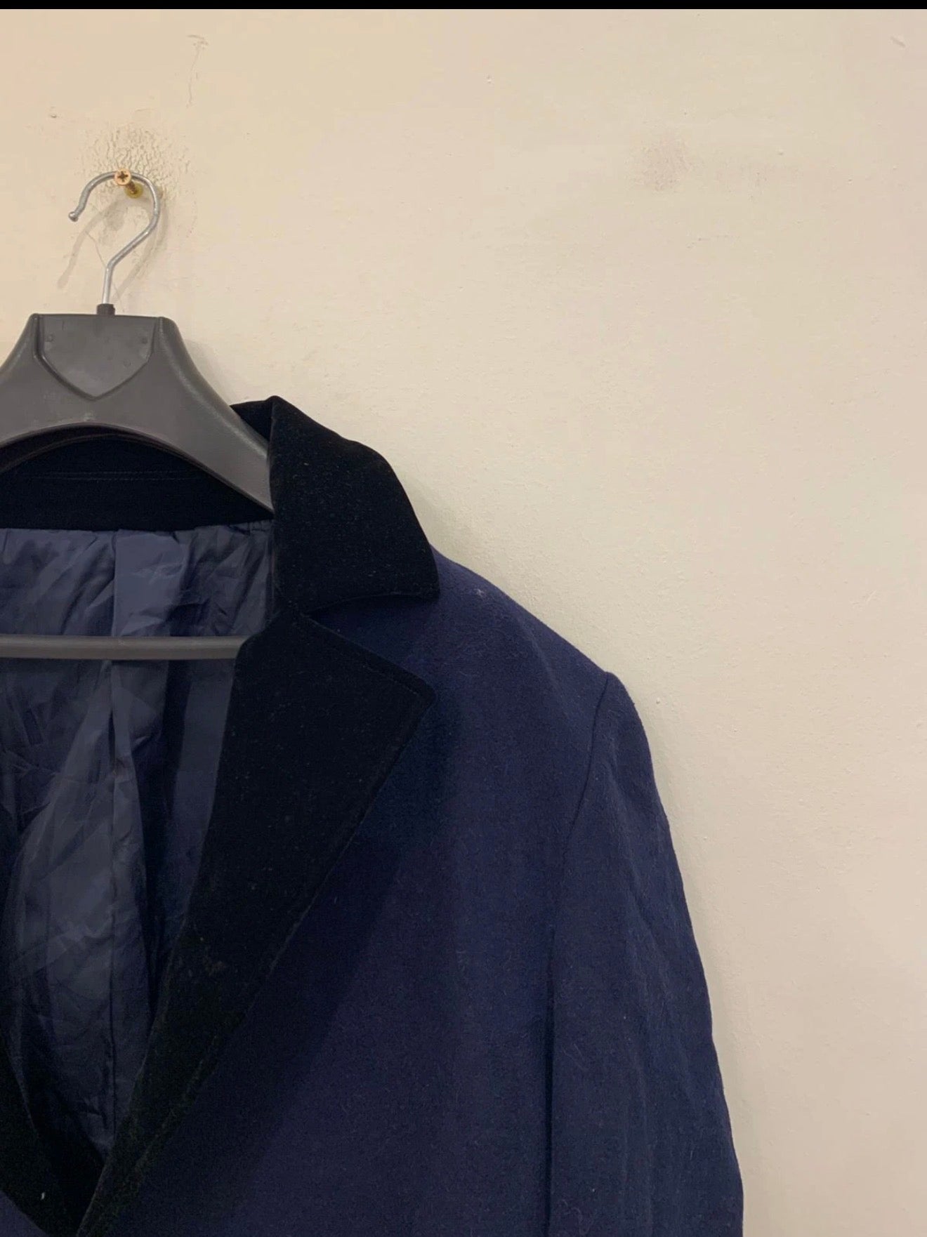 Vintage wool blend classic navy unique over coat 48R 48L XL