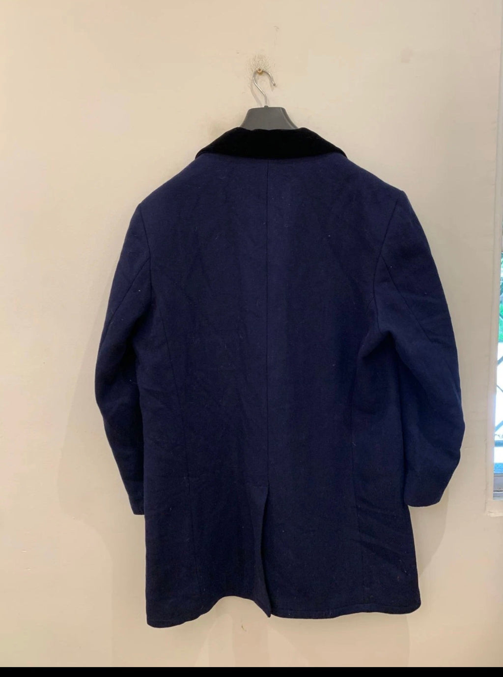 Vintage wool blend classic navy unique over coat 48R 48L XL