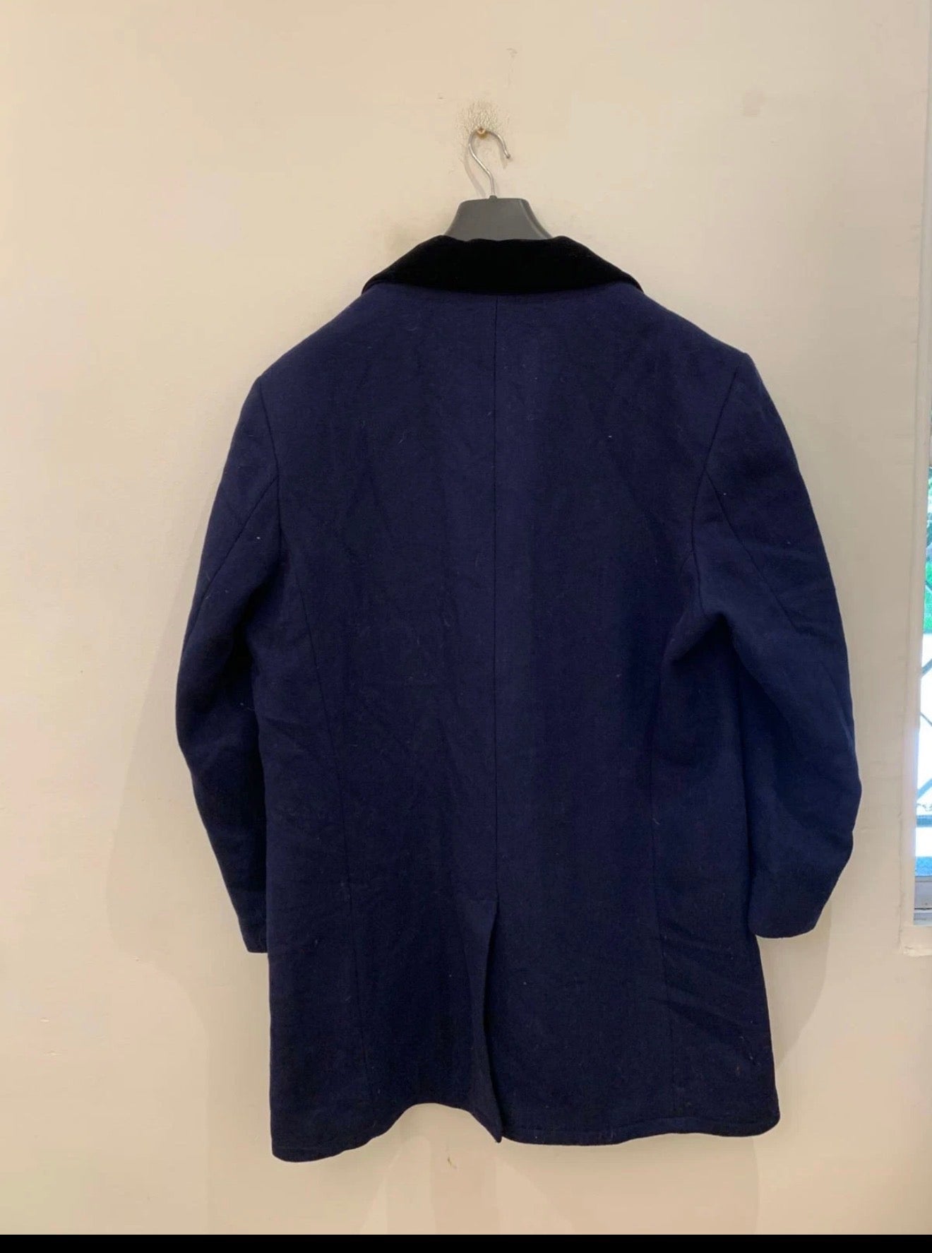 Vintage wool blend classic navy unique over coat 48R 48L XL