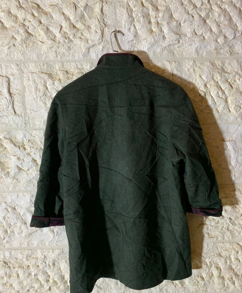 Vintage Wool Alpaca classic Loden olive green jacket coat 44 L 14