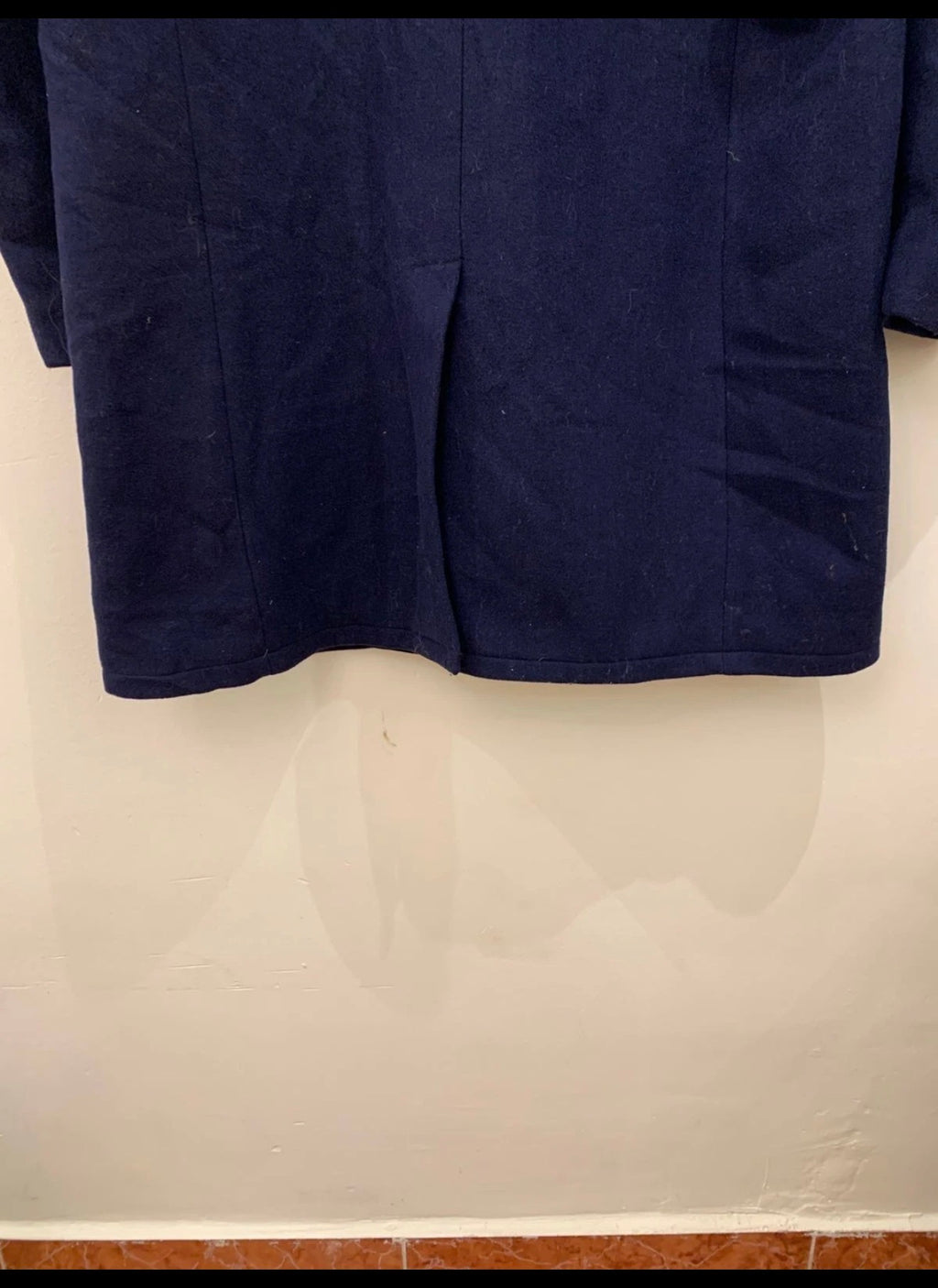 Vintage wool blend classic navy unique over coat 48R 48L XL