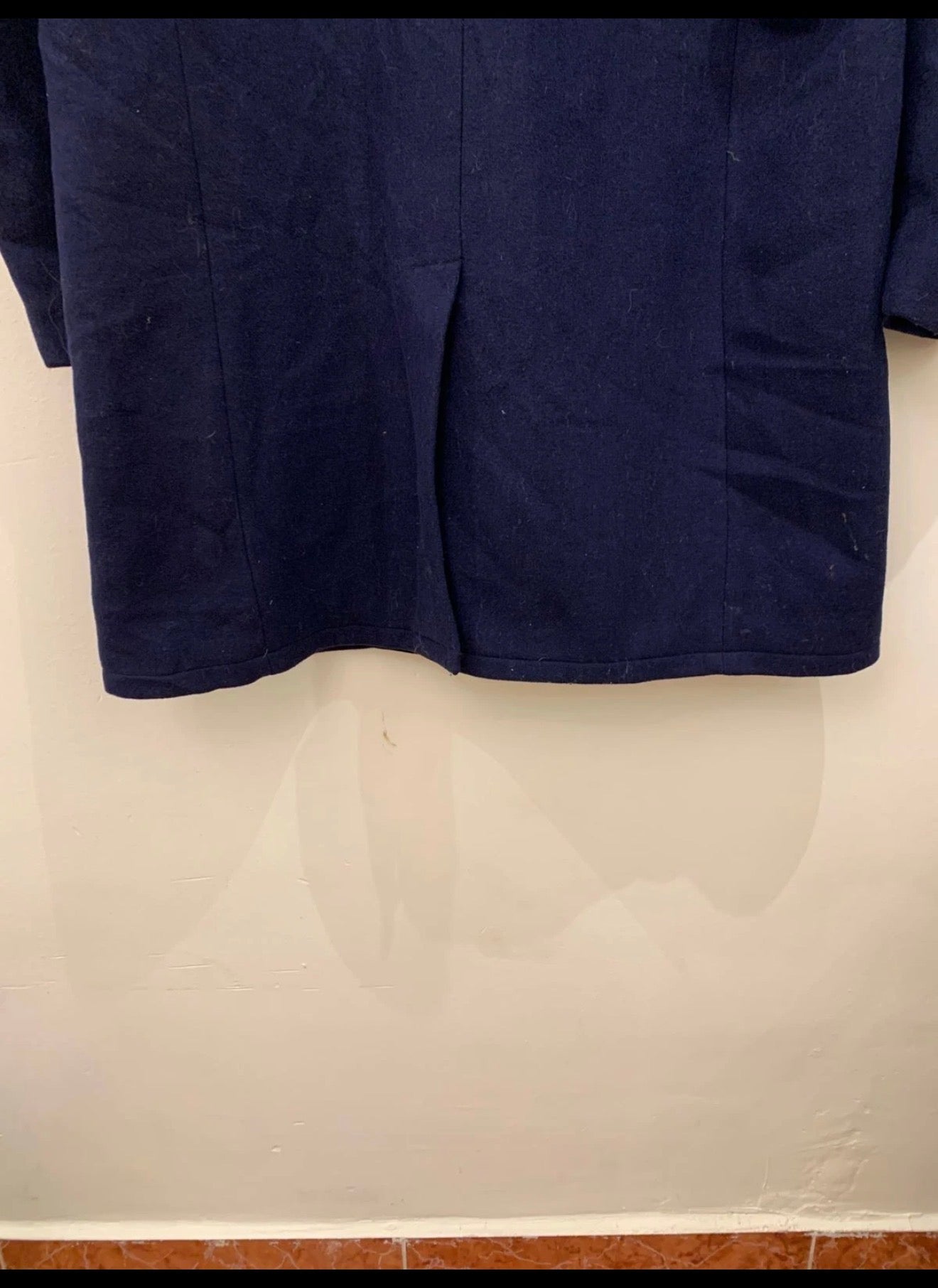 Vintage wool blend classic navy unique over coat 48R 48L XL