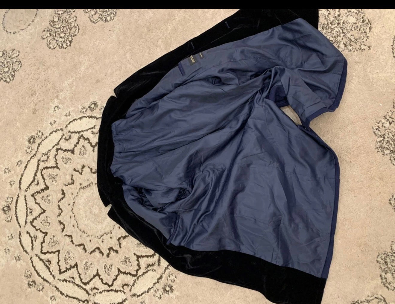 Vintage wool blend classic navy unique over coat 48R 48L XL