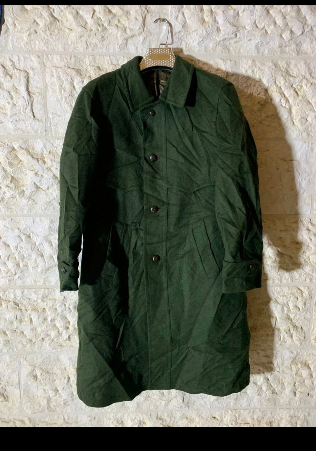 Vintage Pischl Tiroler Loden wool blended classic olive green over coat 42R