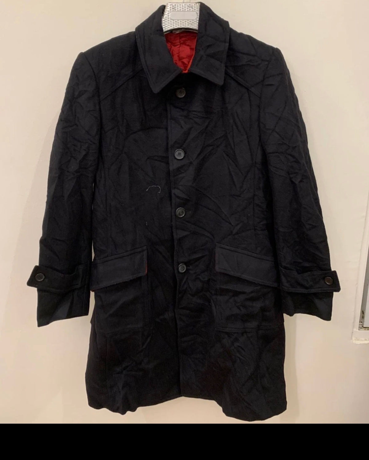 Vintage Wool Cashmere blend classic Italian black over coat 38R