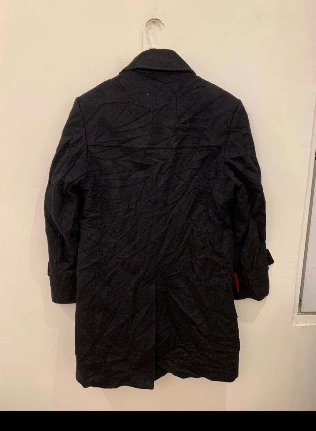 Vintage Wool Cashmere blend classic Italian black over coat 38R