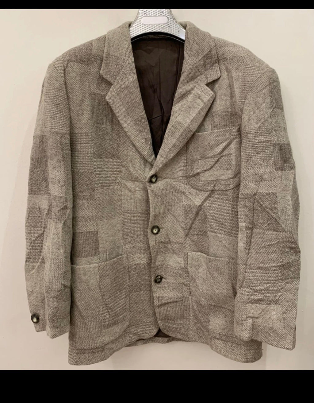 Vintage Avanti wool blend camouflage classic beige jacket blazer 44R