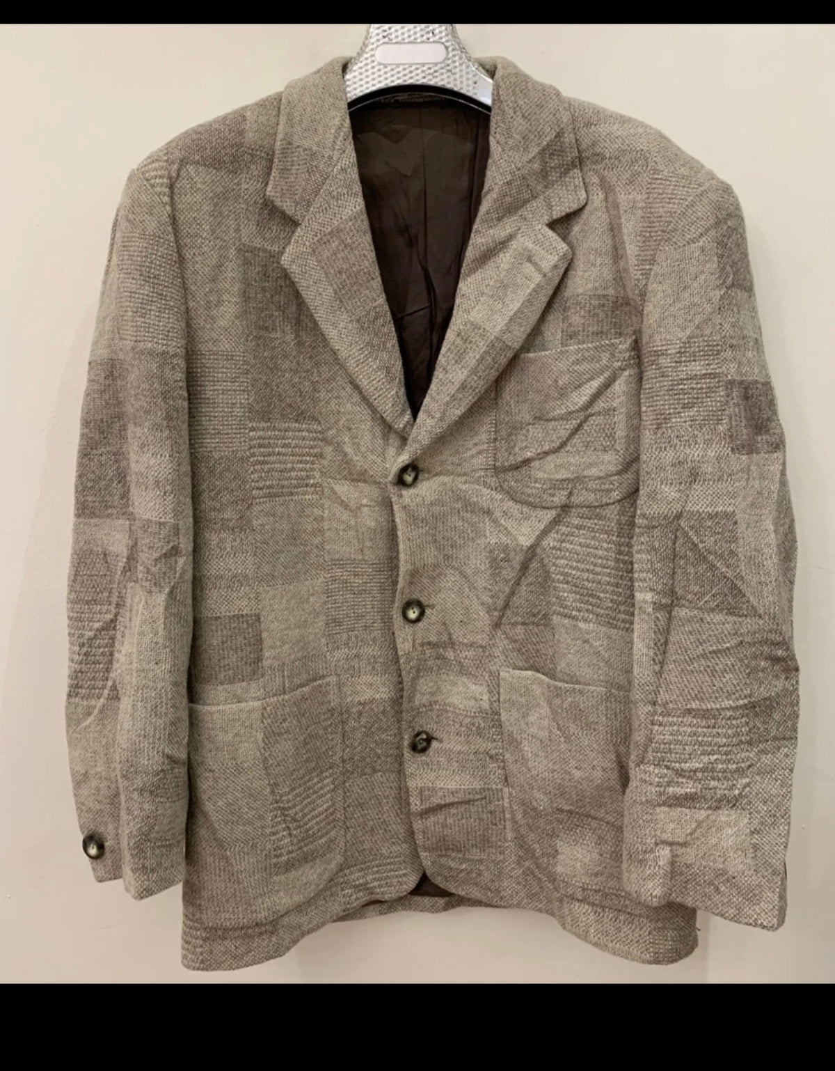 Vintage Avanti wool blend camouflage classic beige jacket blazer 44R