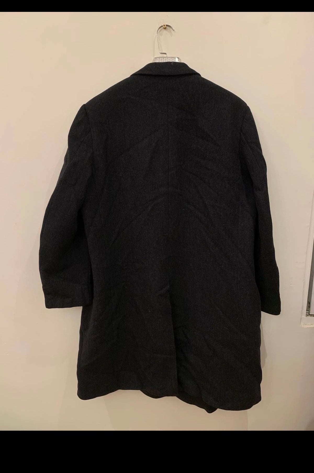 1950s Vintage handtailored pure wool charcoal classic top over coat 48R XL