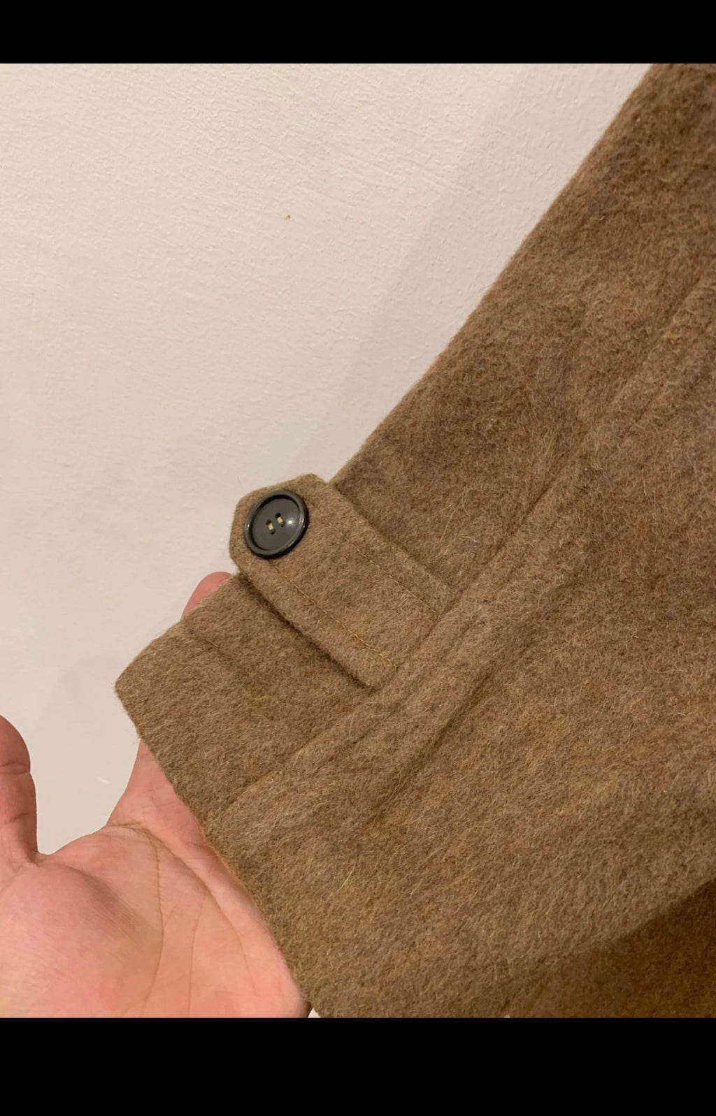 Vintage Wool Cashmere blend classic brown raglan Italian over coat 44R