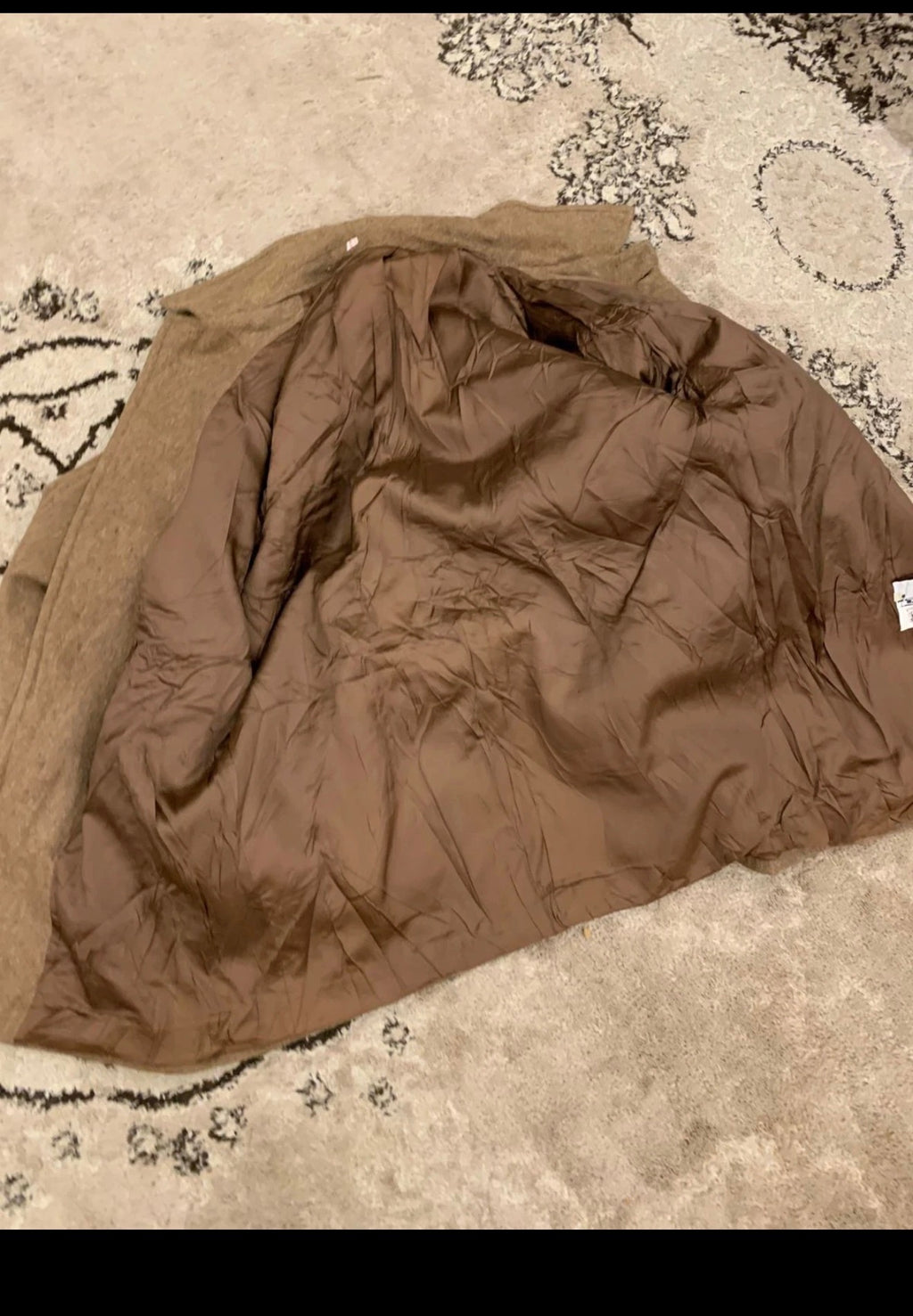 Vintage Wool Cashmere blend classic brown raglan Italian over coat 44R