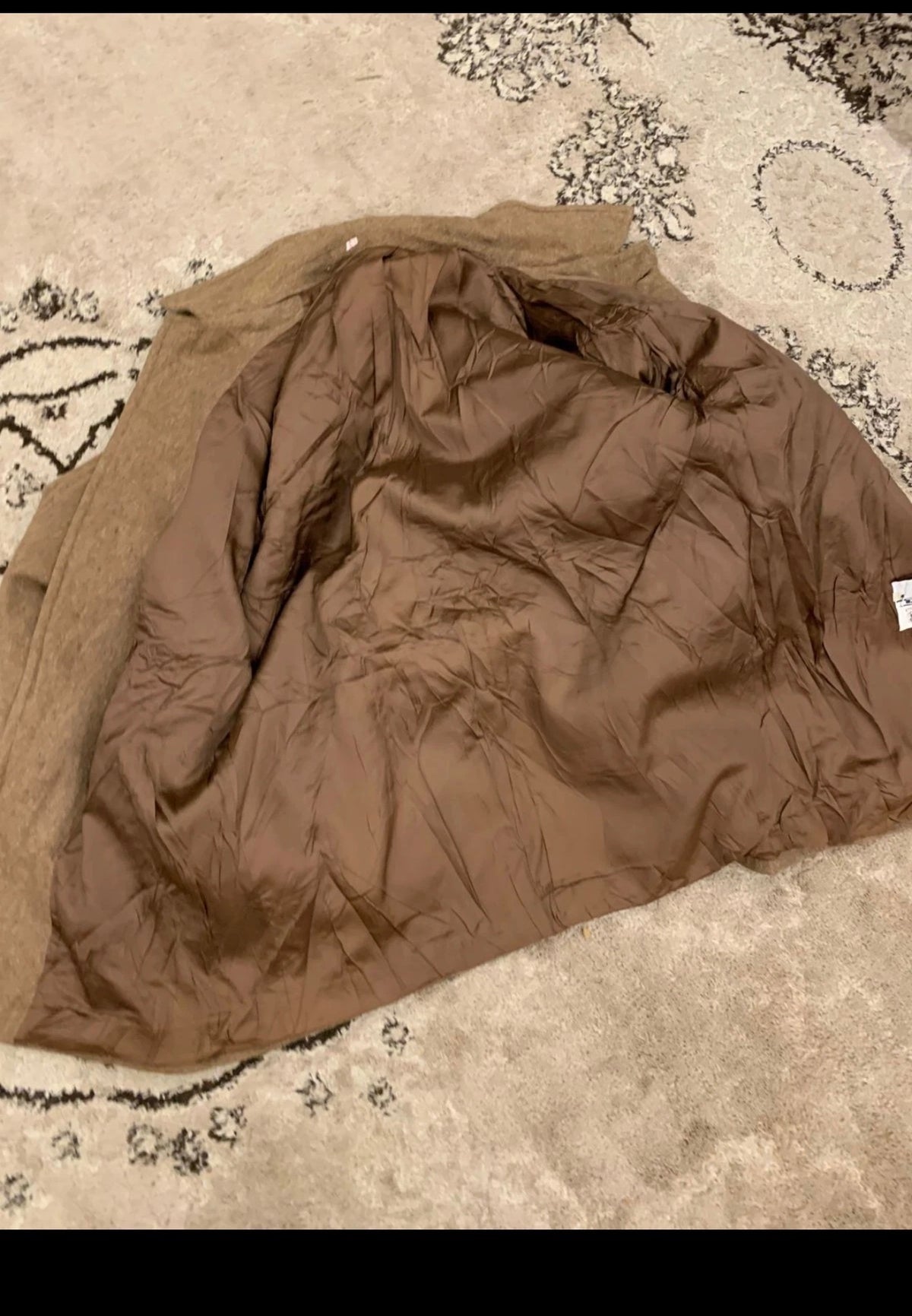 Vintage Wool Cashmere blend classic brown raglan Italian over coat 44R
