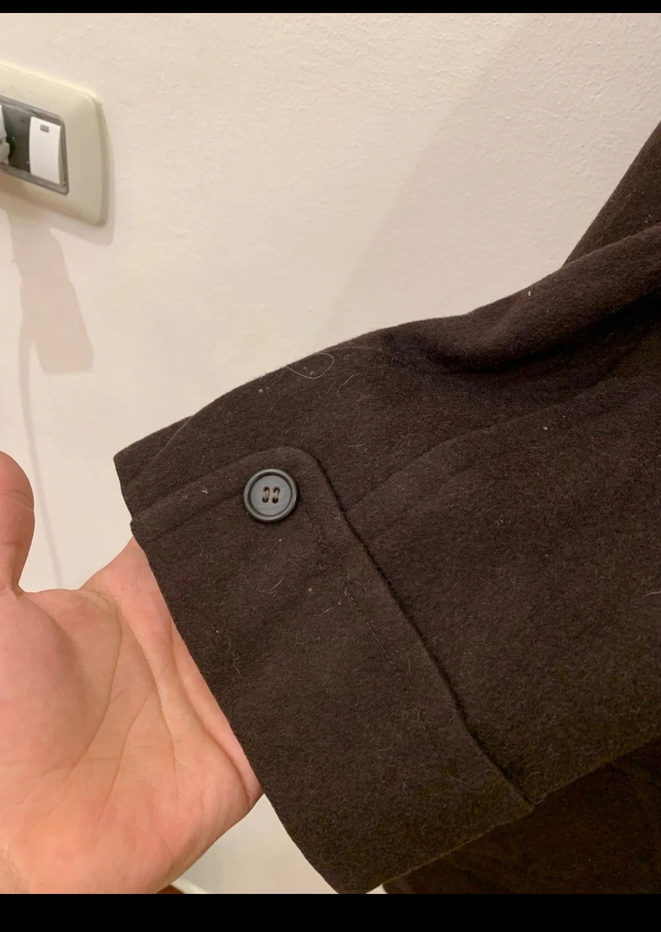 1950s Vintage handtailored bespoke pure wool classic brown over coat 42R 44R