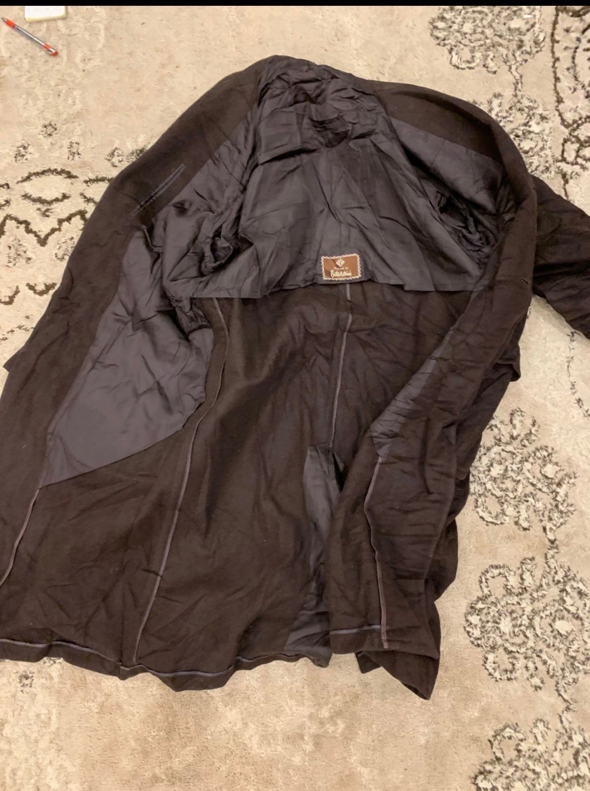 1950s Vintage handtailored bespoke pure wool classic brown over coat 42R 44R