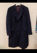 1970s Vintage classic pure Wool double breasted Navy over coat 46L 46R XL