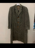 1960s vintage pure wool tweed greenish classic camouflage over coat 42R