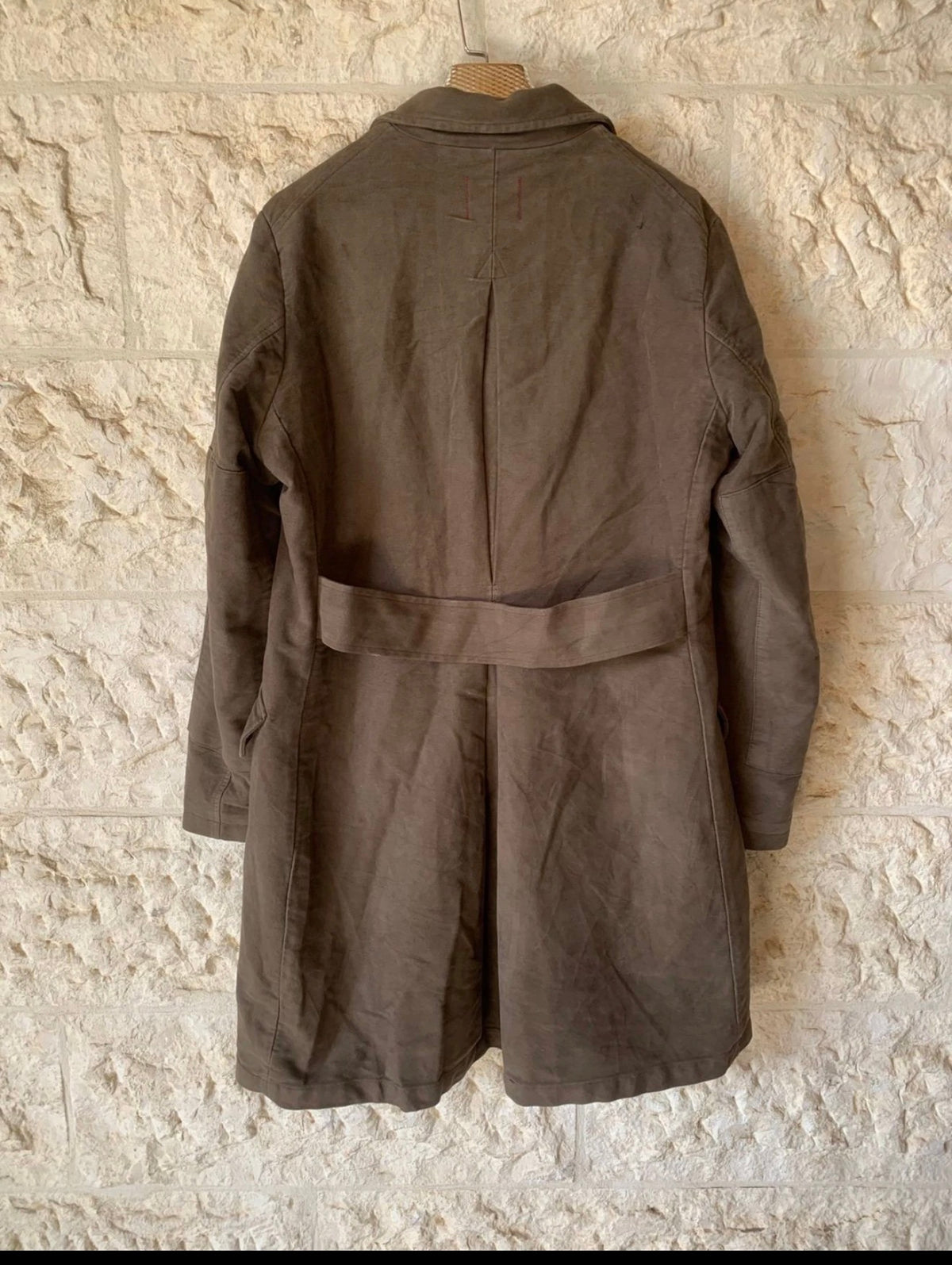 Banana republic 100% Cotton double breasted belted Classic over coat 42R 42L