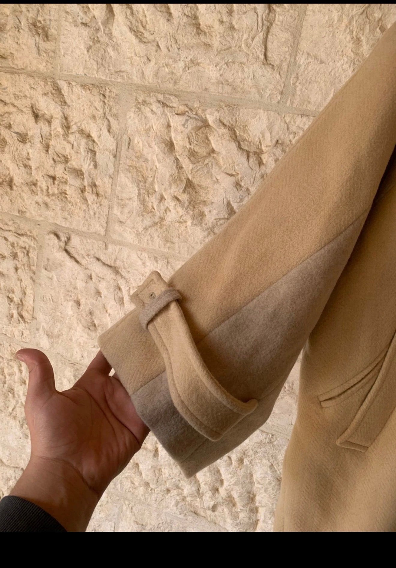 Vintage pure wool classic camel beige raglan unique over coat 56R 4XL