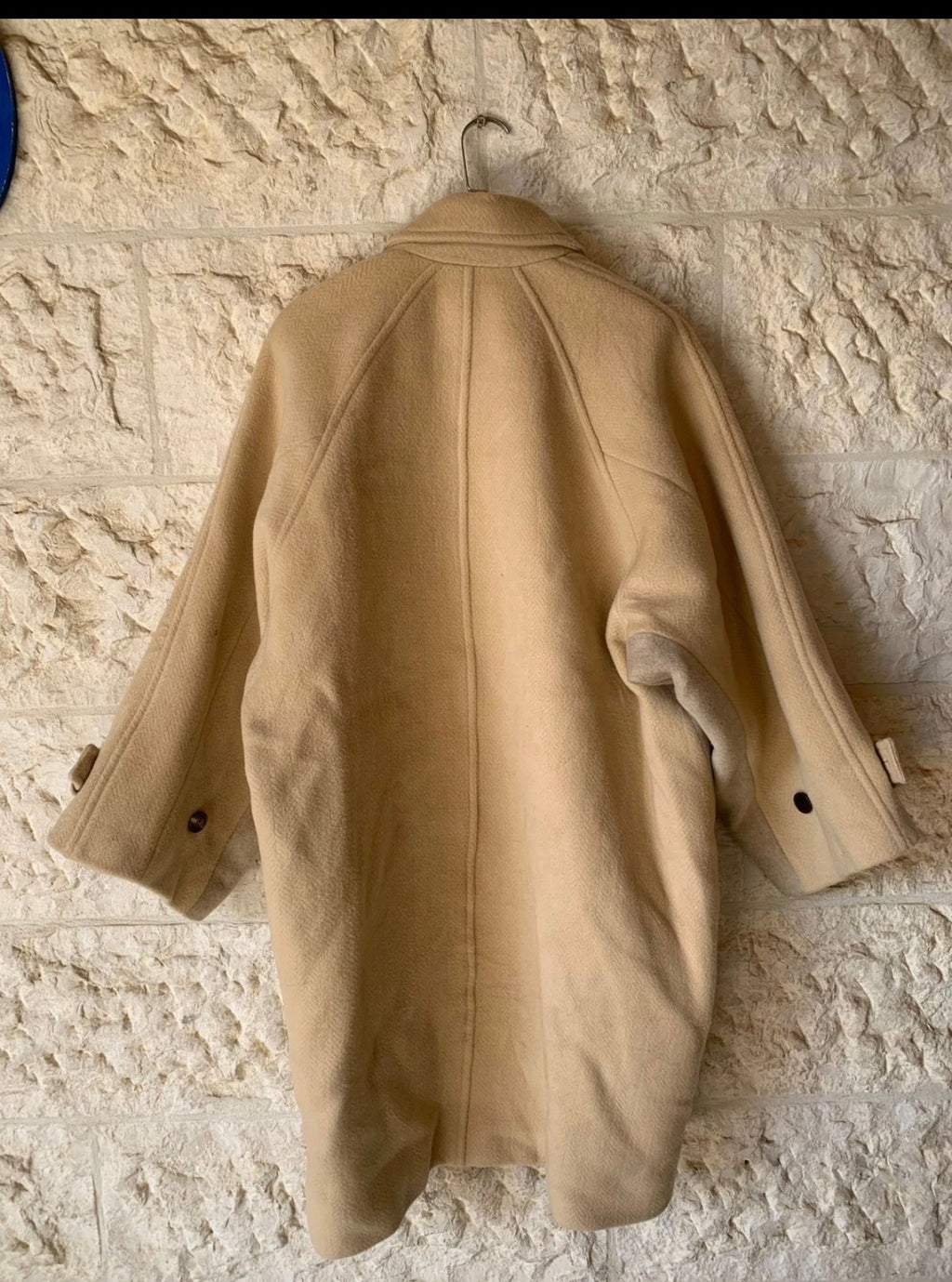 Vintage pure wool classic camel beige raglan unique over coat 56R 4XL
