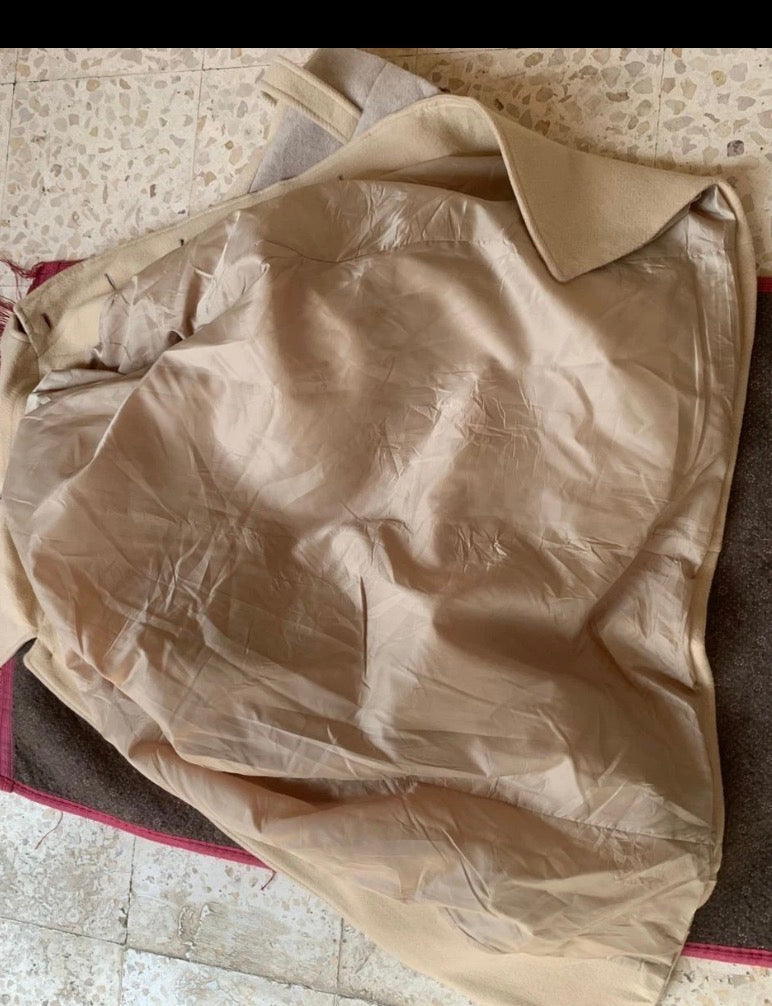 Vintage pure wool classic camel beige raglan unique over coat 56R 4XL