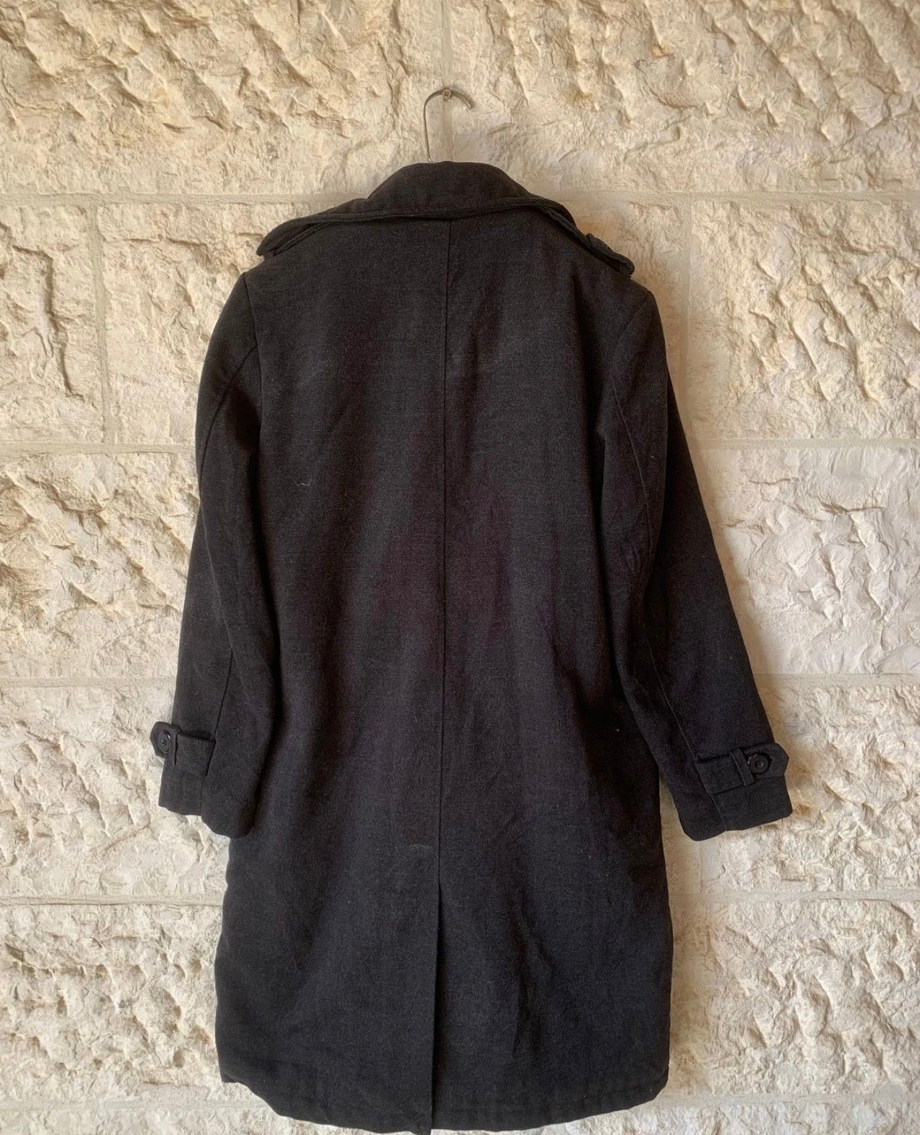 Classic style Giomani wool blend double breasted Charcoal over coat 38R 38S