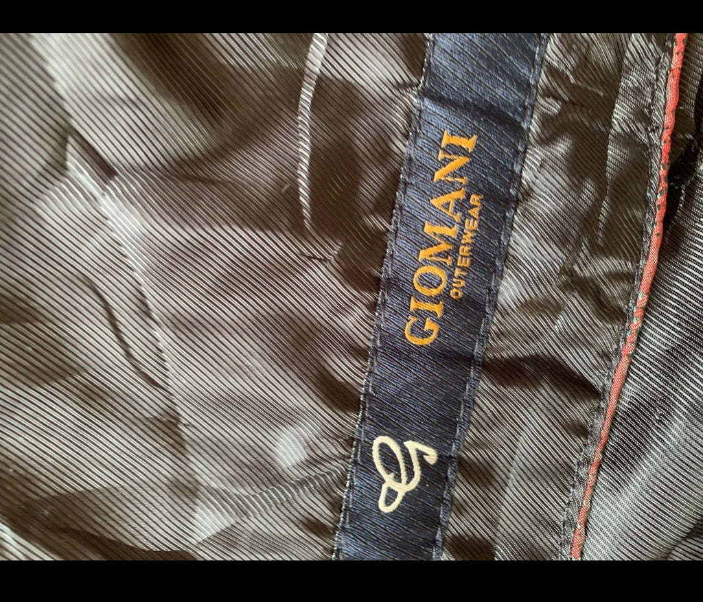 Classic style Giomani wool blend double breasted Charcoal over coat 38R 38S