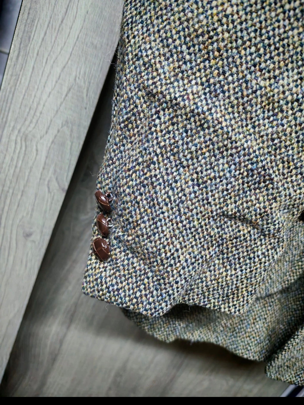 Vintage Harris Tweed pure wool handwoven classic green hunting jacket blazer 42R